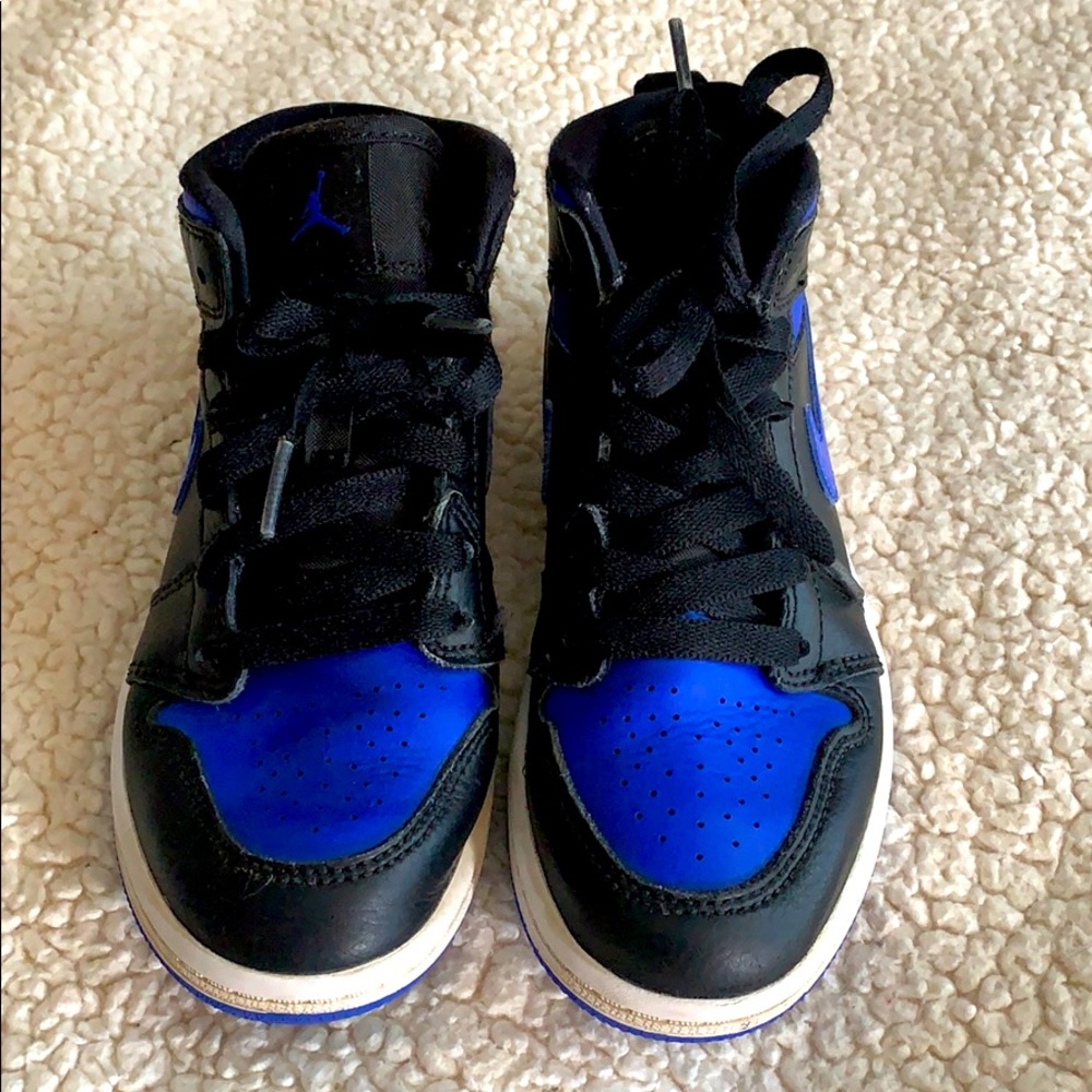 Boys 13C Kids Nike Air Jordan AJ 1 Mid Blue/Black